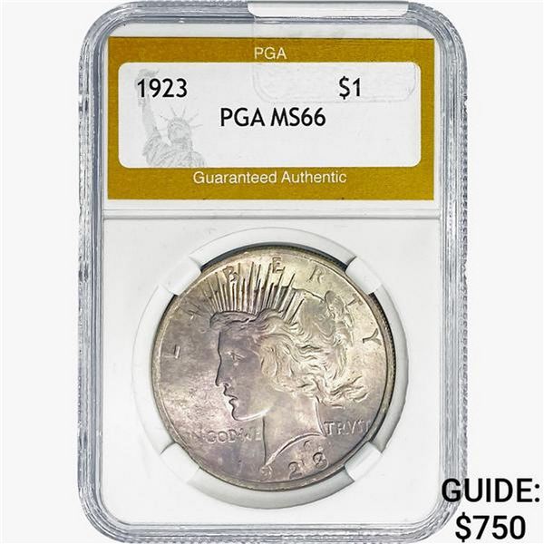 1923 Silver Peace Dollar PGA MS66