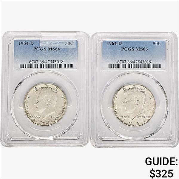 [2]1964-D Kennedy Half Dollar PCGS MS66