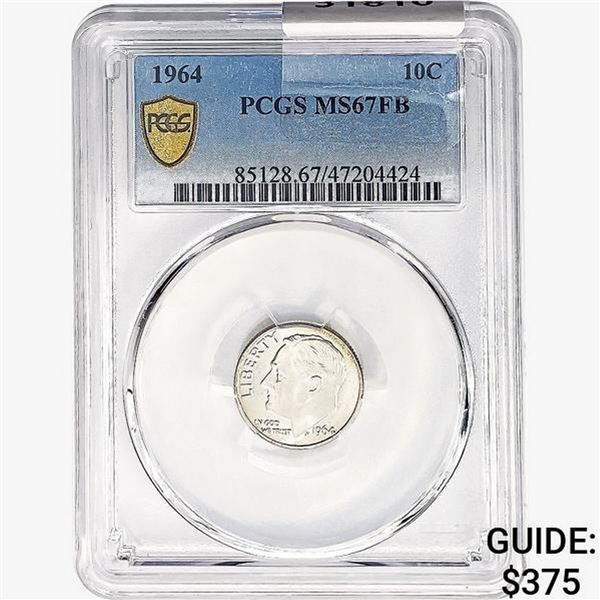 1964 Roosevelt Dime PCGS MS67 FB