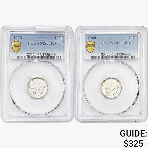 [2]1960 Roosevelt Dime PCGS MS66 FB
