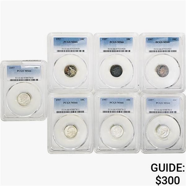 [7]1957 Roosevelt Dime PCGS MS66