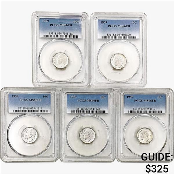 [5]1959 Roosevelt Dime PCGS MS66 FB