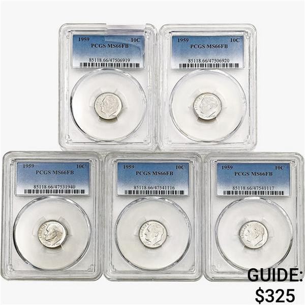 [5]1959 Roosevelt Dime PCGS MS66 FB