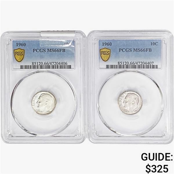 [2]1960 Roosevelt Dime PCGS MS66 FB
