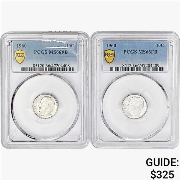 [2]1960 Roosevelt Dime PCGS MS66 FB