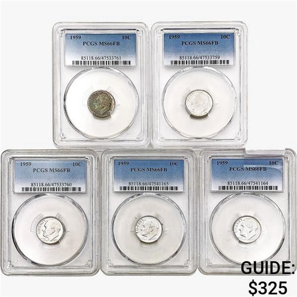 [5]1959 Roosevelt Dime PCGS MS66 FB