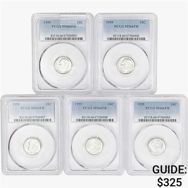[5]1959 Roosevelt Dime PCGS MS66 FB