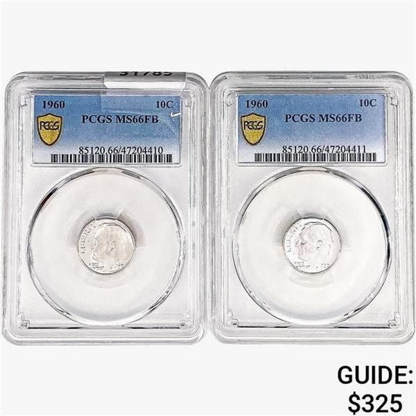 [2]1960 Roosevelt Dime PCGS MS66 FB