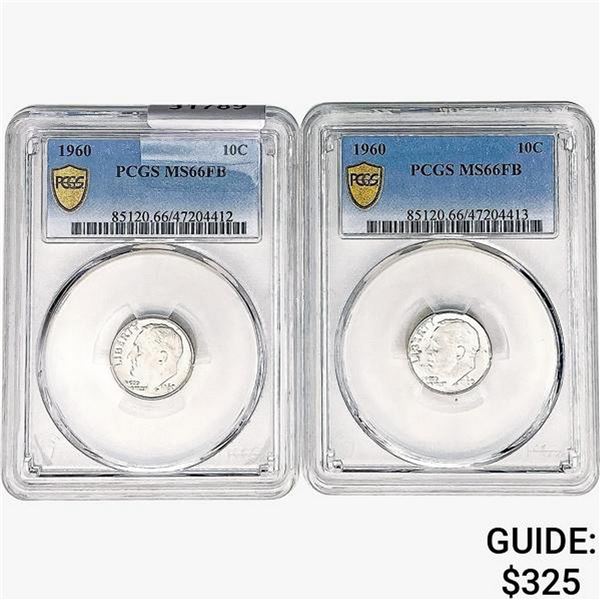 [2]1960 Roosevelt Dime PCGS MS66 FB