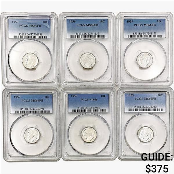 [6]1959 Roosevelt Dime PCGS MS66 FB