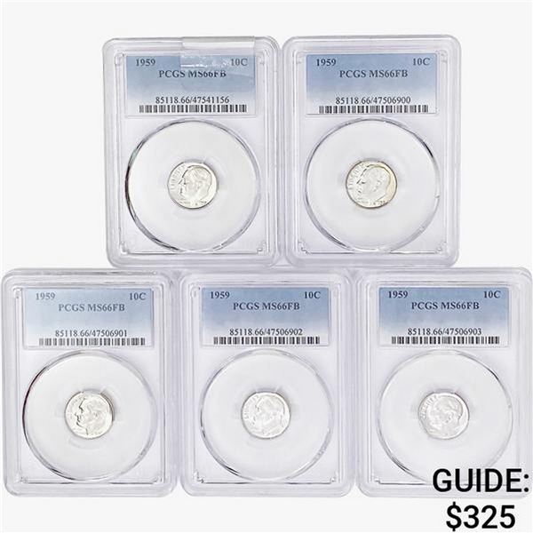 [5]1959 Roosevelt Dime PCGS MS66 FB