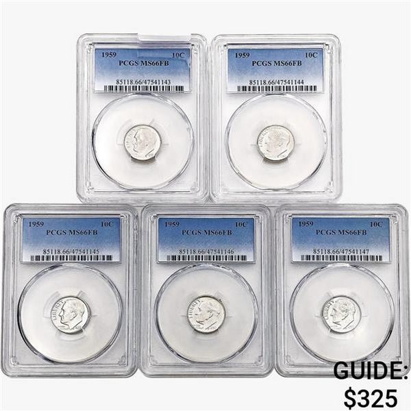 [5]1959 Roosevelt Dime PCGS MS66 FB