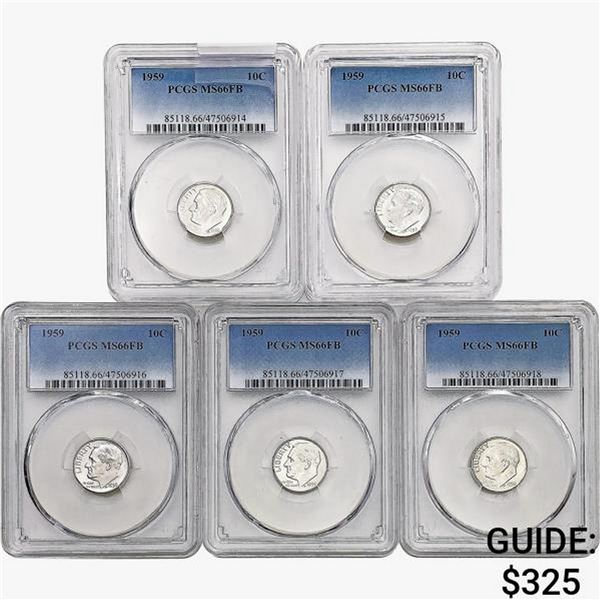 [5]1959 Roosevelt Dime PCGS MS66 FB