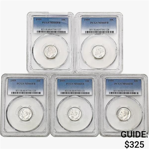 [5]1959 Roosevelt Dime PCGS MS66 FB