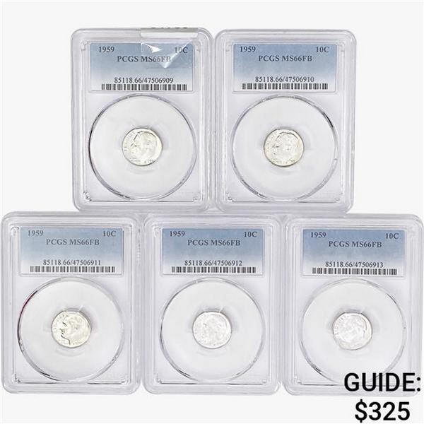 [5]1959 Roosevelt Dime PCGS MS66 FB