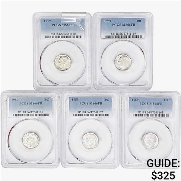 [5]1959 Roosevelt Dime PCGS MS66 FB