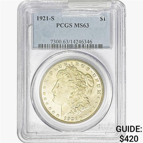 1921-S Morgan Silver Dollar PCGS MS63