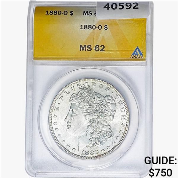 1880-O Morgan Silver Dollar ANACS MS62