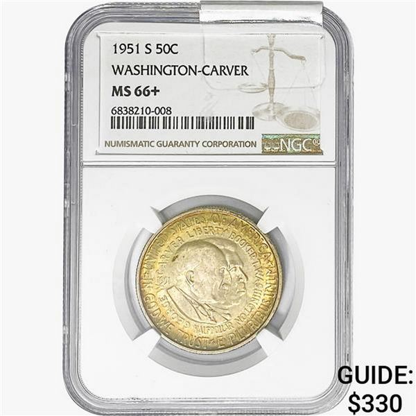 1951-S Washington Carver Half Dollar NGC MS66+