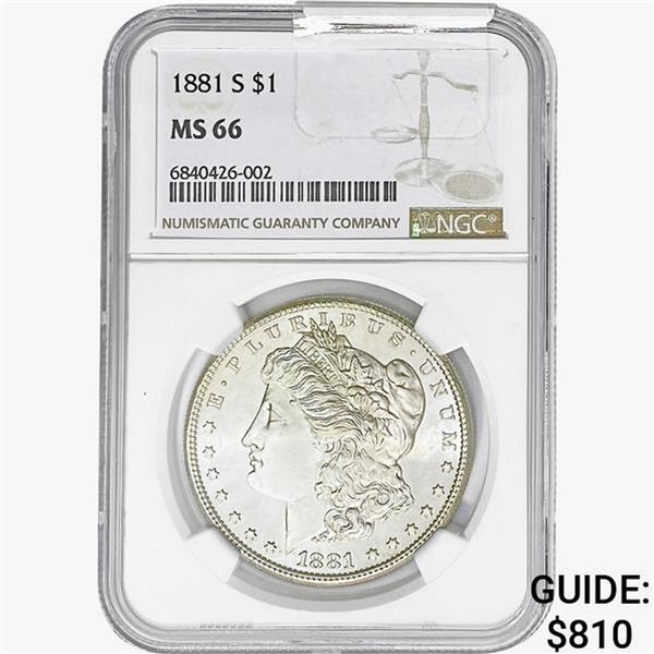 1881-S Morgan Silver Dollar NGC MS66