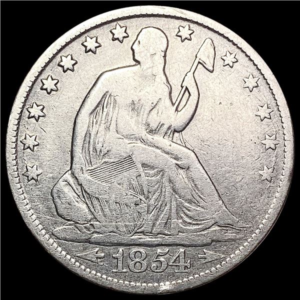 1854 Seated Liberty Half Dollar NICELY CIRCULATED