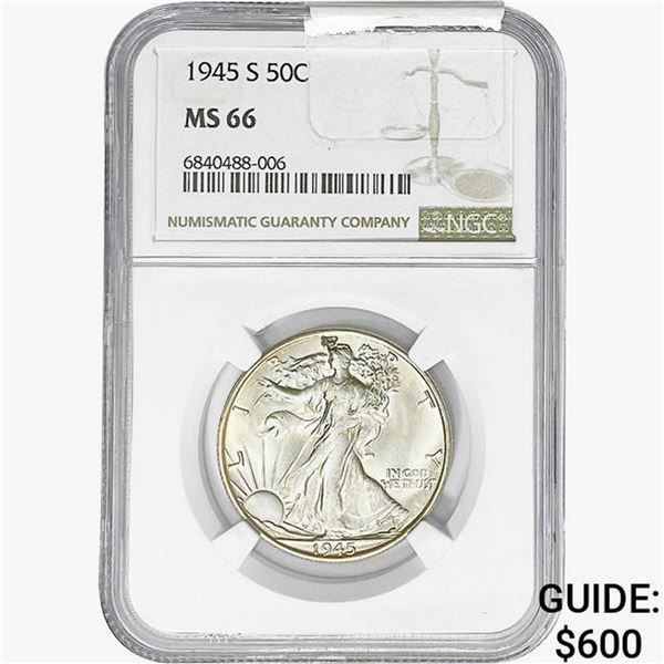 1945-S Walking Liberty Half Dollar NGC MS66