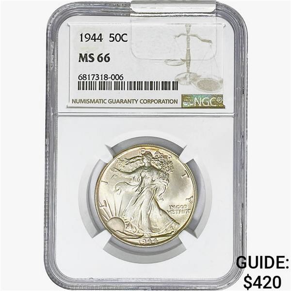 1944 Walking Liberty Half Dollar NGC MS66