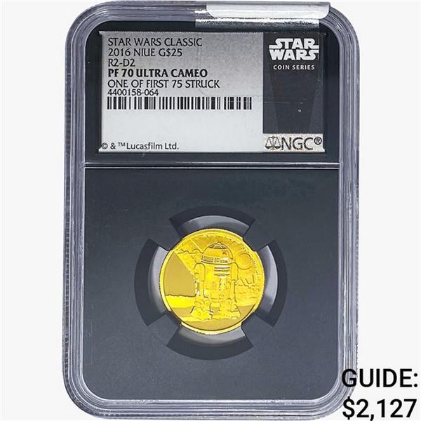 2016 1/4oz Gold $25 NIUE Star Wars Classic NGC PF70 UC