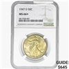 1947-D Walking Liberty Half Dollar NGC MS66+