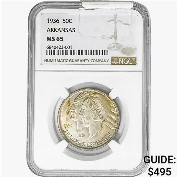 1936 Arkansas Half Dollar NGC MS65