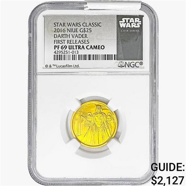 2016 1/4oz Gold $25 NIUE Star Wars Darth Vader NGC PF69 UC