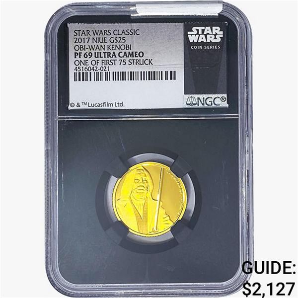 2017 1/4oz Gold $25 Star Wars Obi-Wan Kenobi NGC PF69 UC