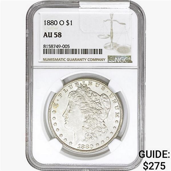1880-O Morgan Silver Dollar NGC AU58