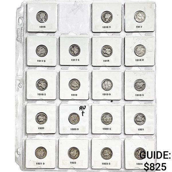 1916-1945 Mercury Dime Collection [78 Coins]