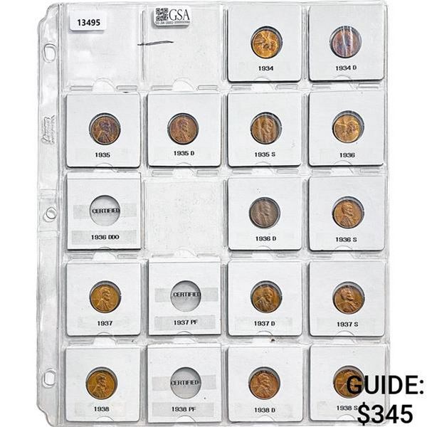 1934-1958 BU Lincoln Wheat Cent Collection [83 Coins]
