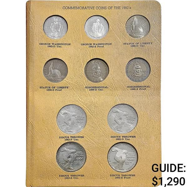 1982-1989 Unc and Proof Commemorative Dollar and Half Dollar Set [22 Coins]