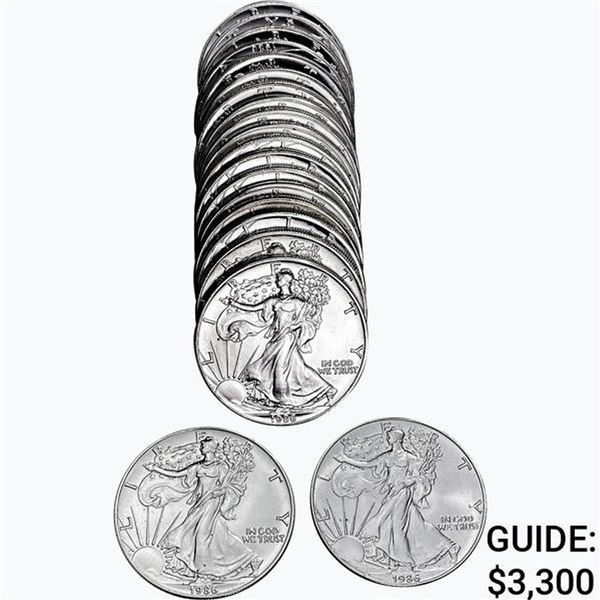 1986 BU Roll of American Silver Eagles [20 Coins]