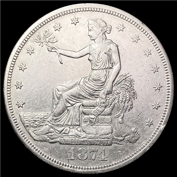 1874-S Silver Trade Dollar CLOSELY UNCIRCULATED