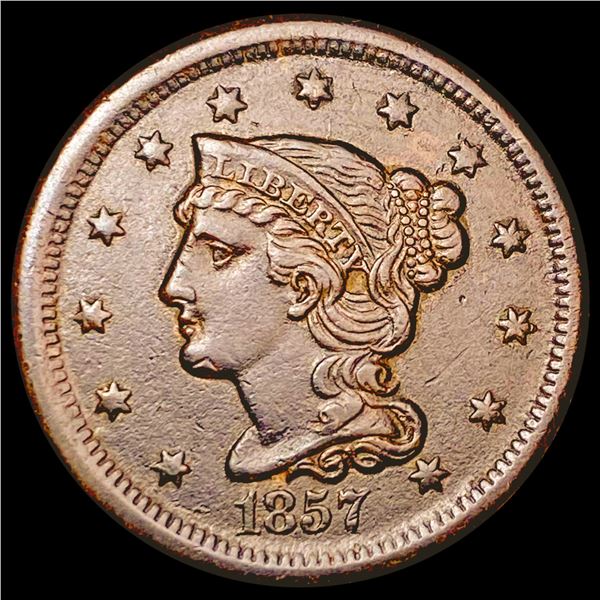 1857 Braided Hair Large Cent CLOSELY UNCIRCULATED