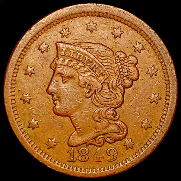 1849 Braided Hair Large Cent CLOSELY UNCIRCULATED