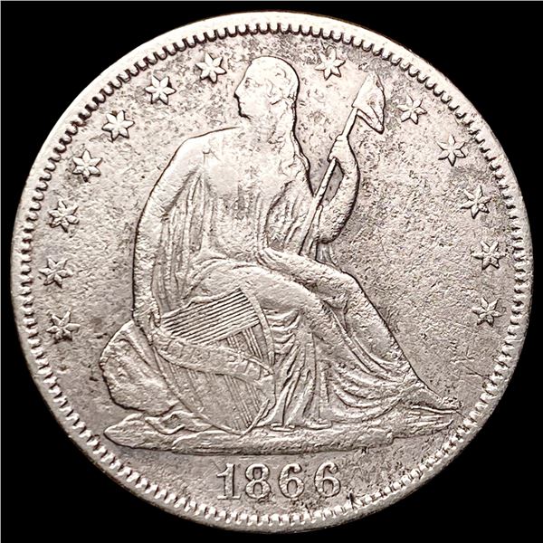 1866 Seated Liberty Half Dollar LIGHTLY CIRCULATED