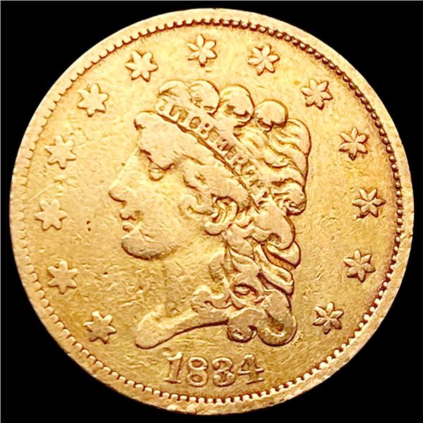 1834 $2.50 Gold Quarter Eagle LIGHTLY CIRCULATED