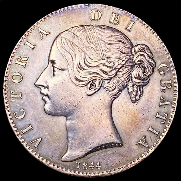 1844 Gr. Britain Silver Crown CLOSELY UNCIRCULATED
