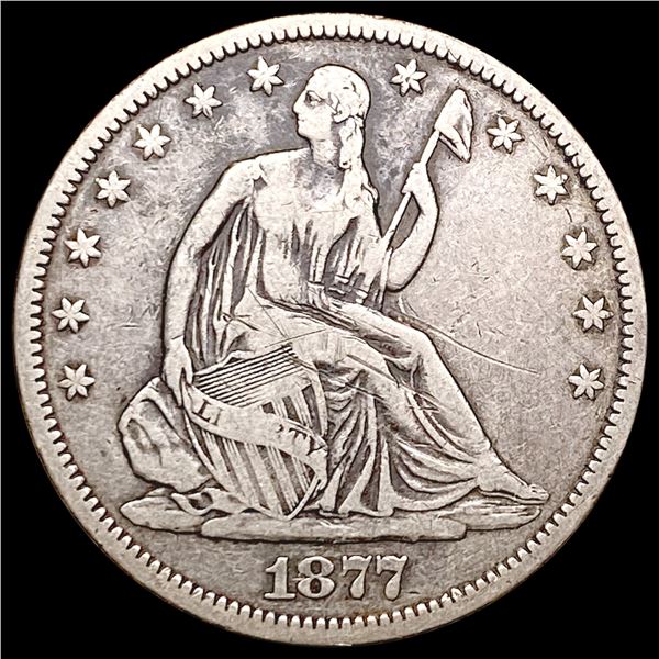 1877-CC Seated Liberty Half Dollar LIGHTLY CIRCULATED