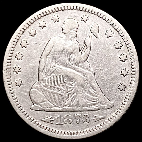 1873 Arr. Seated Liberty Quarter CLOSELY UNCIRCULATED
