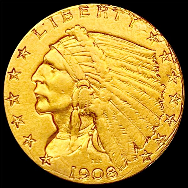 1908 $2.50 Gold Quarter Eagle NEARLY UNCIRCULATED