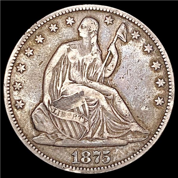 1875 Seated Liberty Half Dollar LIGHTLY CIRCULATED