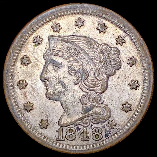 1848 Braided Hair Large Cent LIGHTLY CIRCULATED