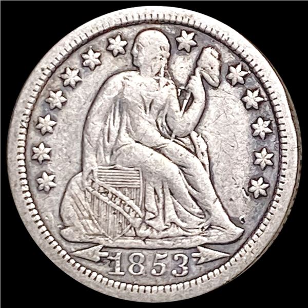 1853-O Arr. Seated Liberty Dime LIGHTLY CIRCULATED