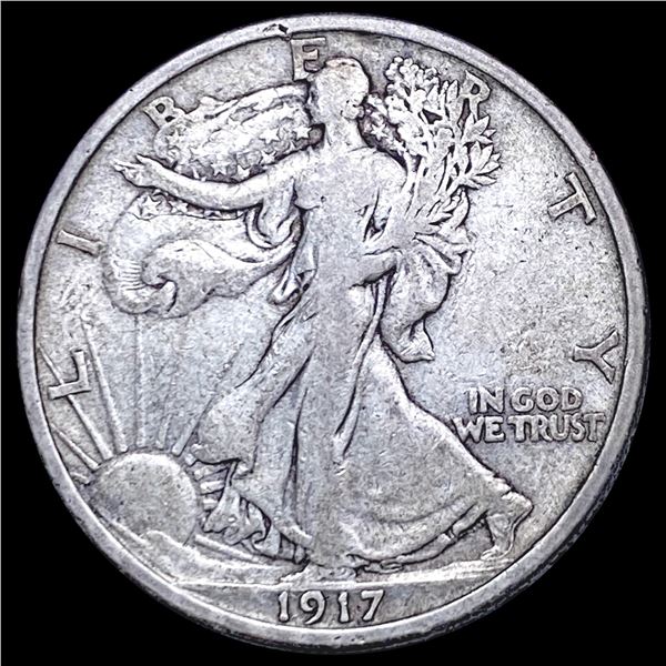 1917-D Walking Liberty Half Dollar NICELY CIRCULATED